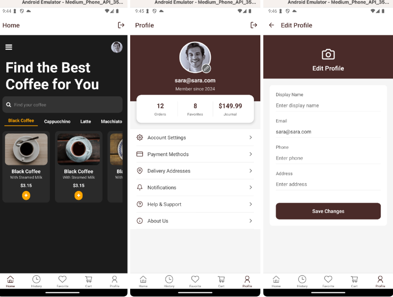 Cafeteria Coffee App