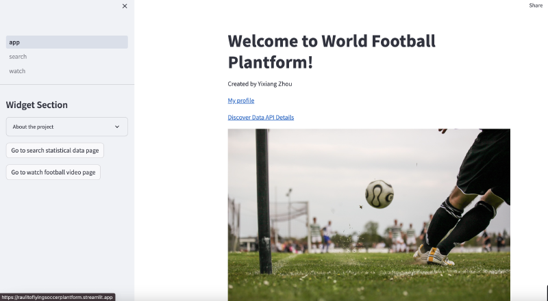 Streamlit Soccer Platform